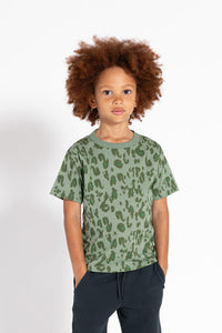 T-shirt à manches courtes JASON Kaki pierre Leopard